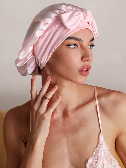 Silksilky Pure Silk Bowknot Tie Bonnet