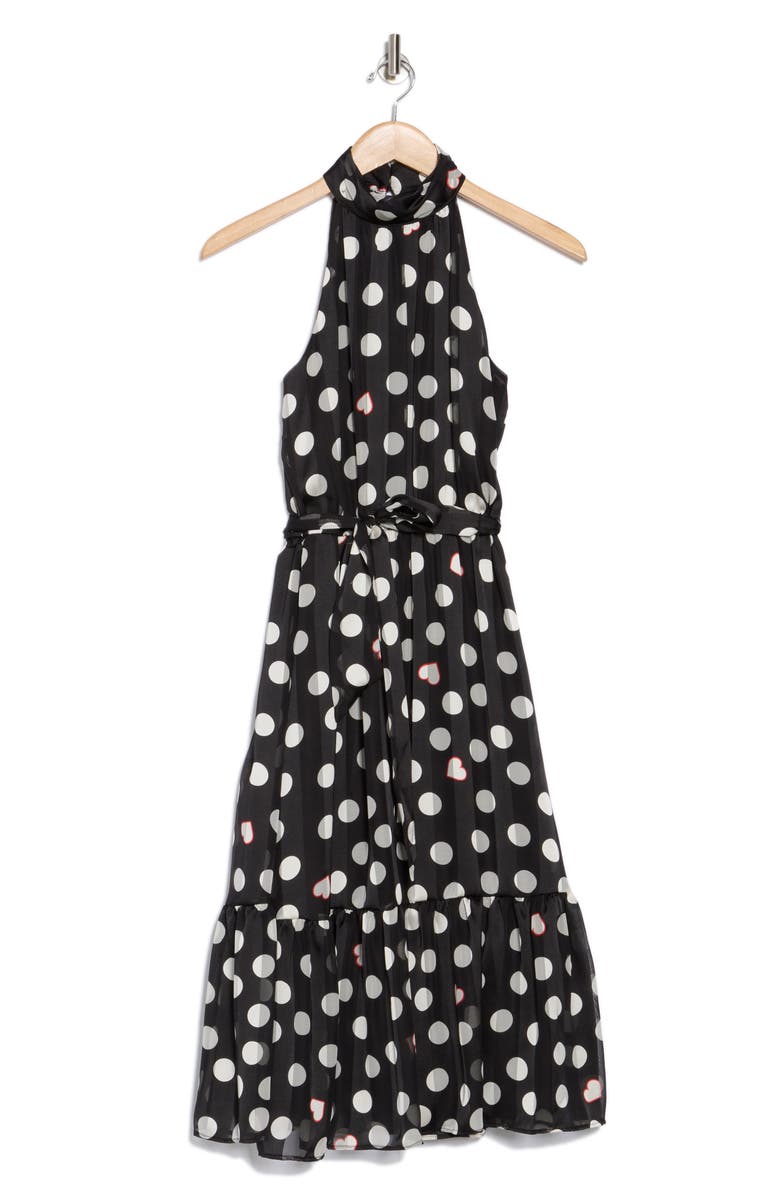 London Times Heart & Dot Print Chiffon Midi Dress, Alternate, color,