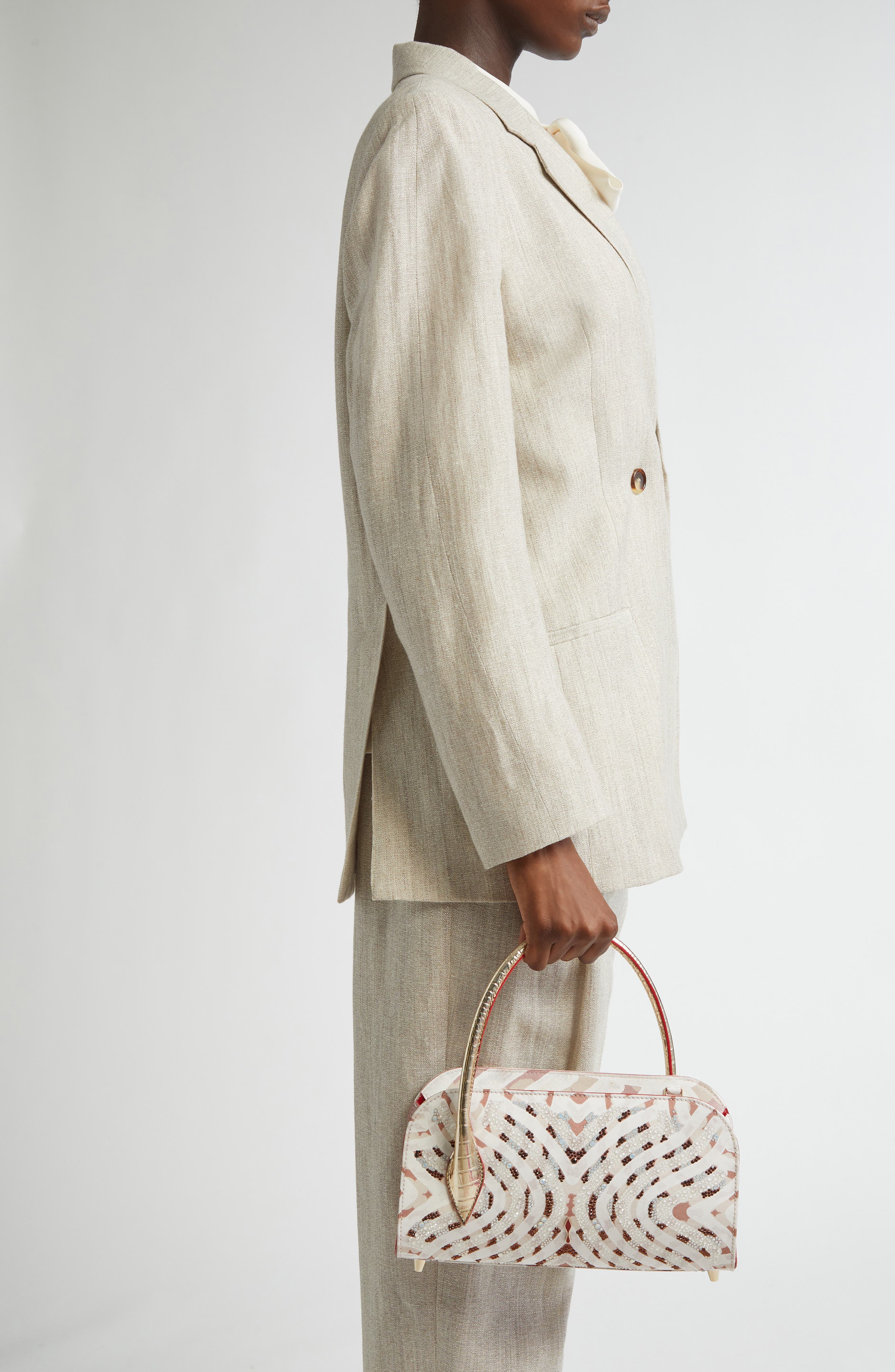 Christian Louboutin Eloise Gaagal Grommets Baguette Bag, Alternate, color, Multi Leche