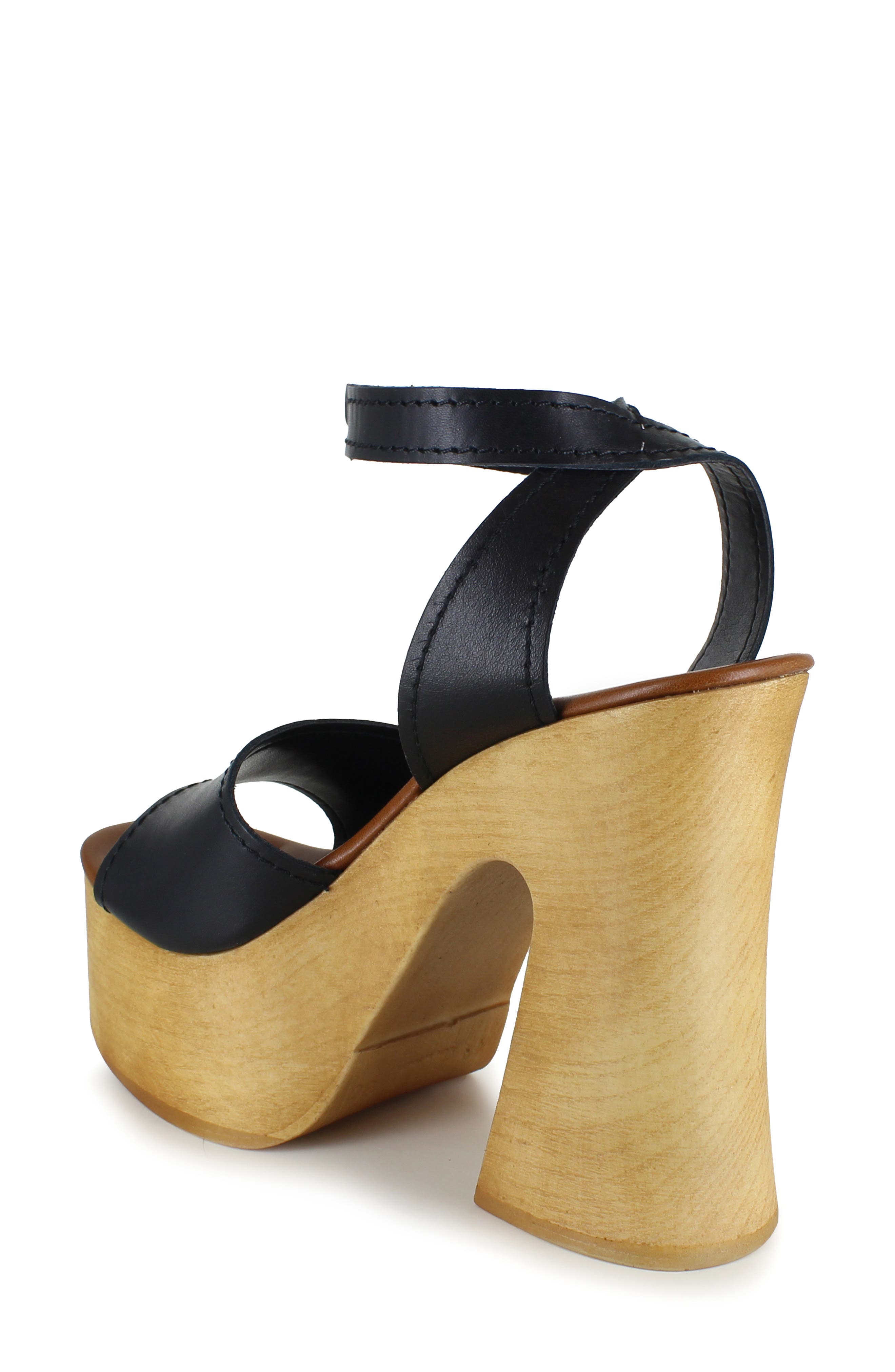 Candie's Ida Platform Sandal, Alternate, color, Black Leather