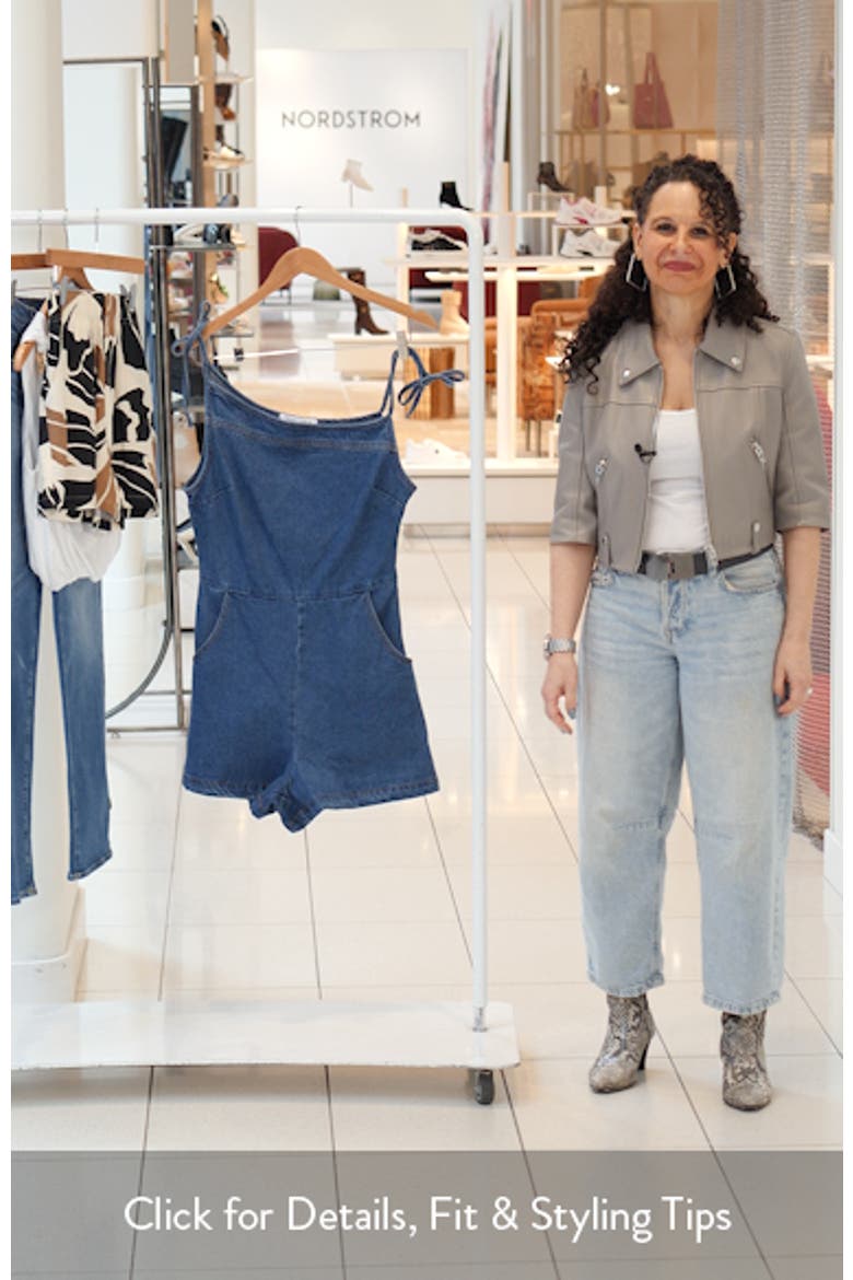 Tatum Off the Shoulder Denim Romper video