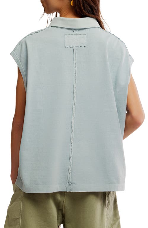 Free People Keep On Polo Shirt In Polar Fog In Blue