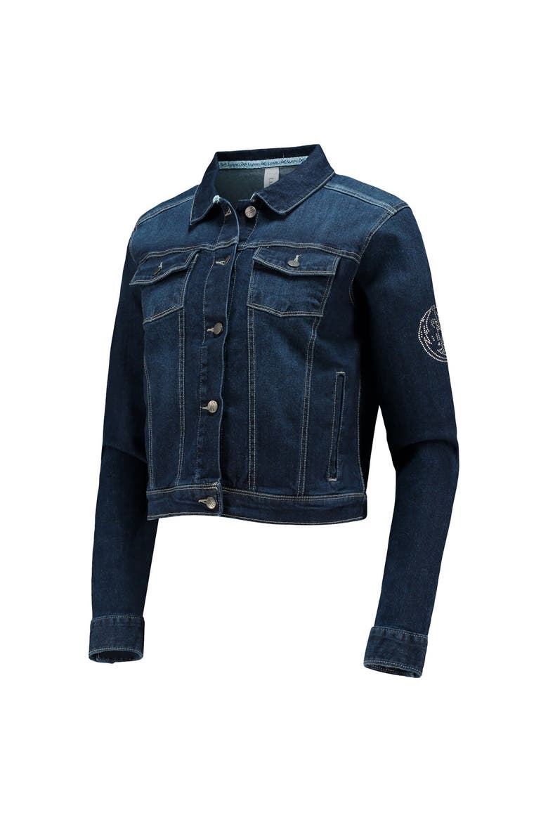 Women's Lusso Blue Dallas Mavericks Georgie Swarovski Crystals Button-Up Denim Jacket, Alternate, color, Blue