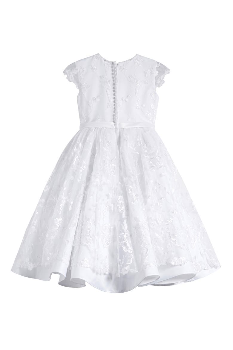 Kids' Floral First Communion Dress, Alternate, color, WHITE