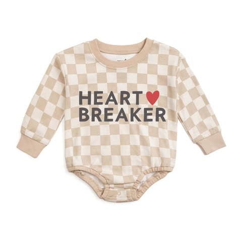 Heartbreaker Checkered Valentine
s Day Long Sleeve Romper (Baby)