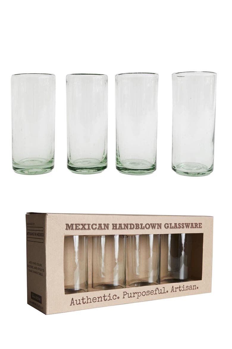 Handblown Glasses Highball - Set of 4, Main, color, Clear