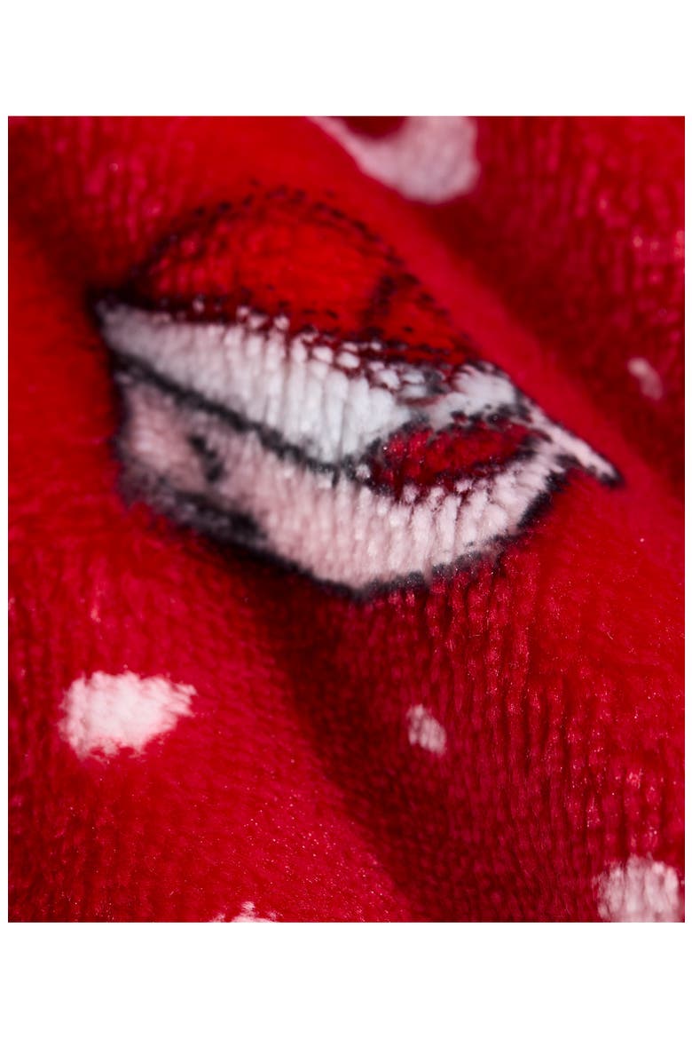 Kids' Print Fleece Sleep Pants, Alternate, color, RED SANTA MOON