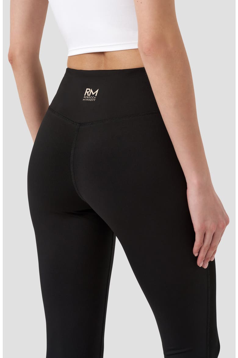 High Waist Mesh Panel Crop Leggings, Alternate, color, BLACK
