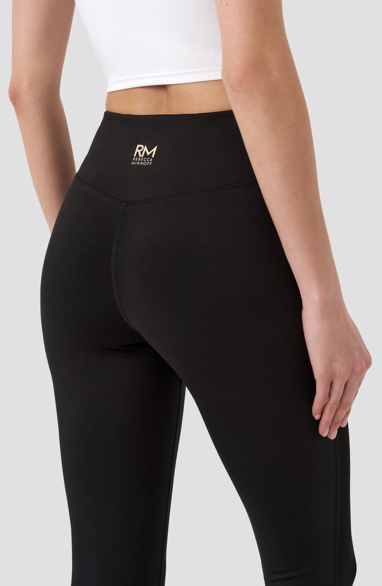 RM Rebecca Minkoff High Waist Mesh Panel Crop Leggings, Alternate, color, Black