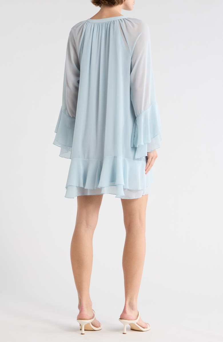 Socialite Bell Sleeve Ruffle Minidress, Alternate, color, 