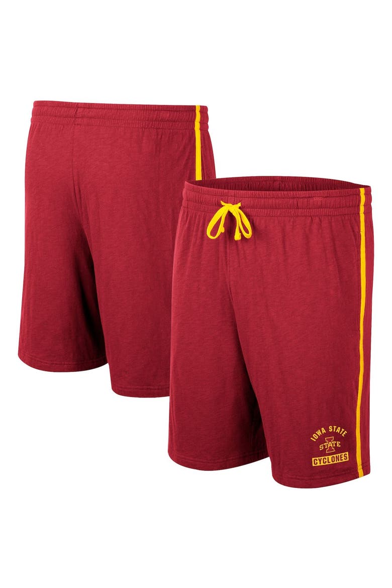 Men's Colosseum Cardinal Iowa State Cyclones Thunder Slub Shorts, Main, color, Cardinal