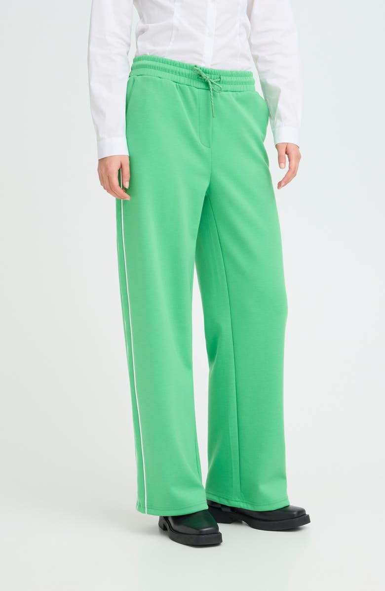 ICHI Ihkate Wide Leg Sweatpants, Main, color, Kelly Green