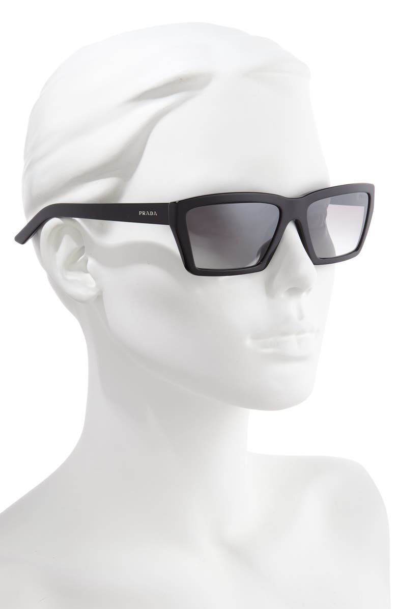 Prada 59mm Rectangle Sunglasses, Alternate, color,
