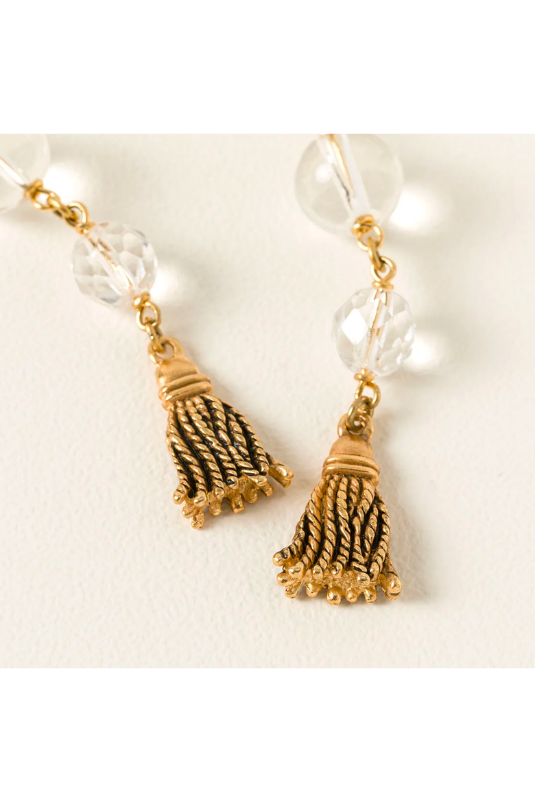 Waldorf Astoria Chandelier Earrings, Alternate, color, Gold / Clear