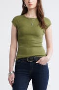 Treasure & Bond Cap Sleeve Stretch Cotton & Modal Rib T-Shirt