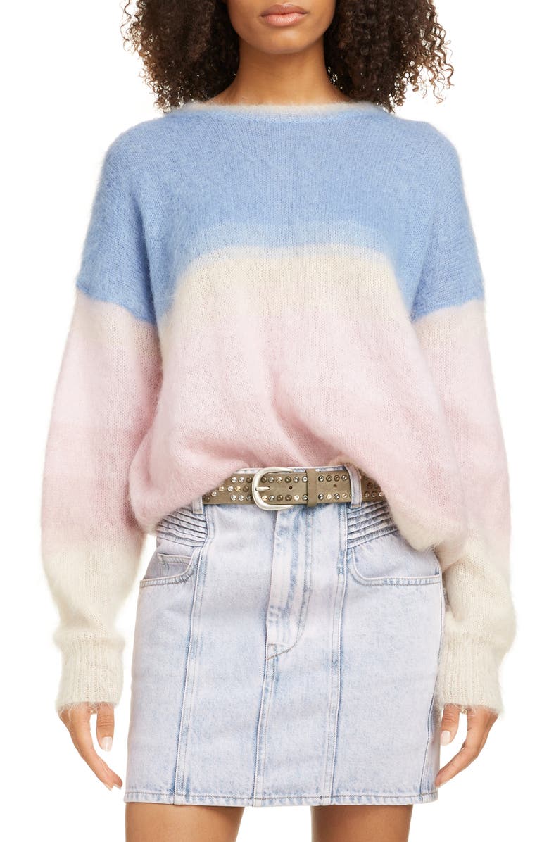 Isabel Marant Étoile Drussell Colorblock Mohair Blend Sweater, Main, color,