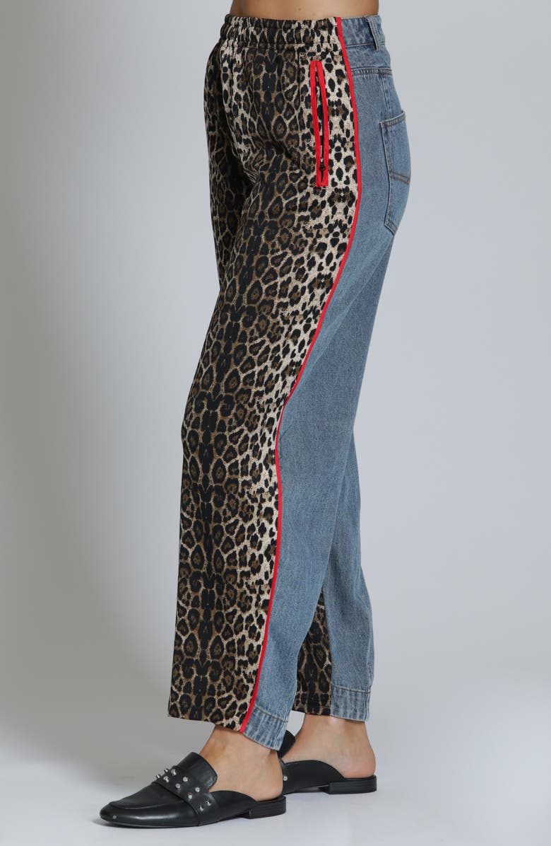 APNY Mixed Media Barrel Leg Pants, Alternate, color, Animal Print