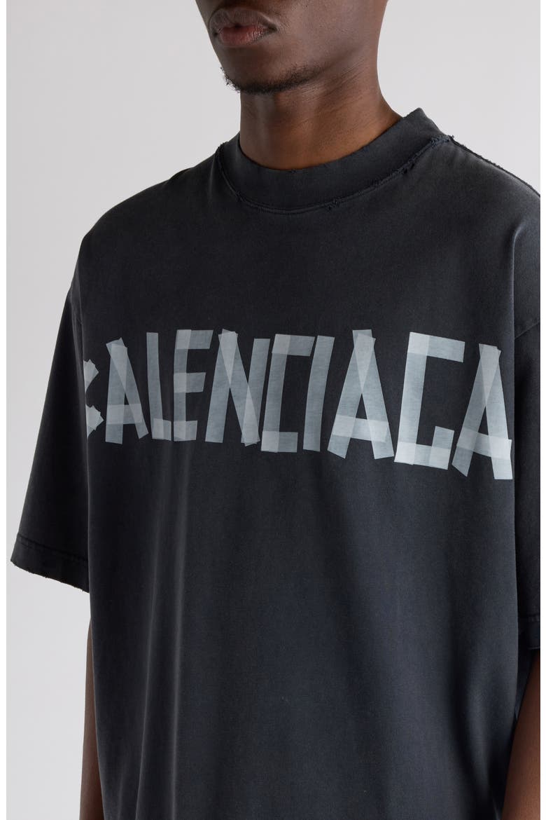 Medium Fit Tape Type Logo Graphic T-Shirt, Alternate, color, 1041 FADED WASHED BLACK