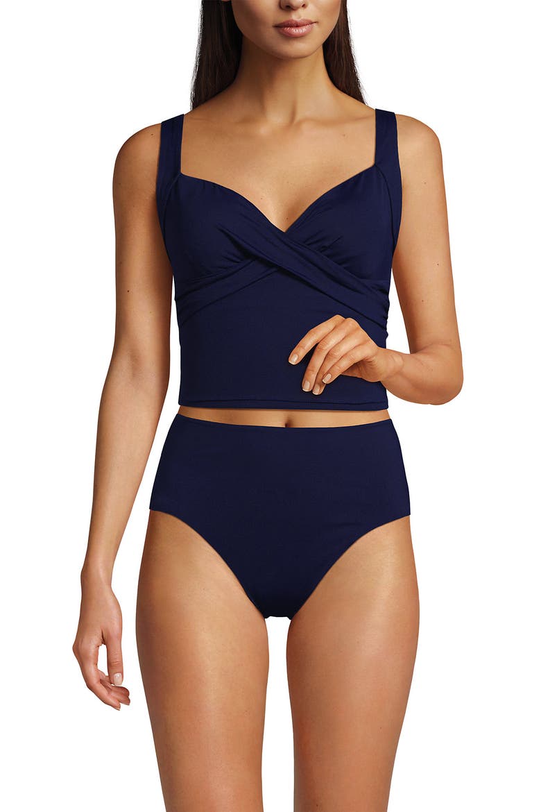 D-Cup  Sweetheart Wrap Midkini Top, Main, color, Deep Sea Navy