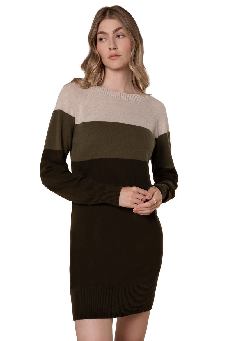 Supersoft Slouch Dress, Main, color, Khaki Colourblock