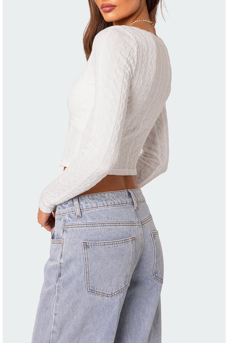 Lorey Lace Crop Top, Alternate, color, WHITE