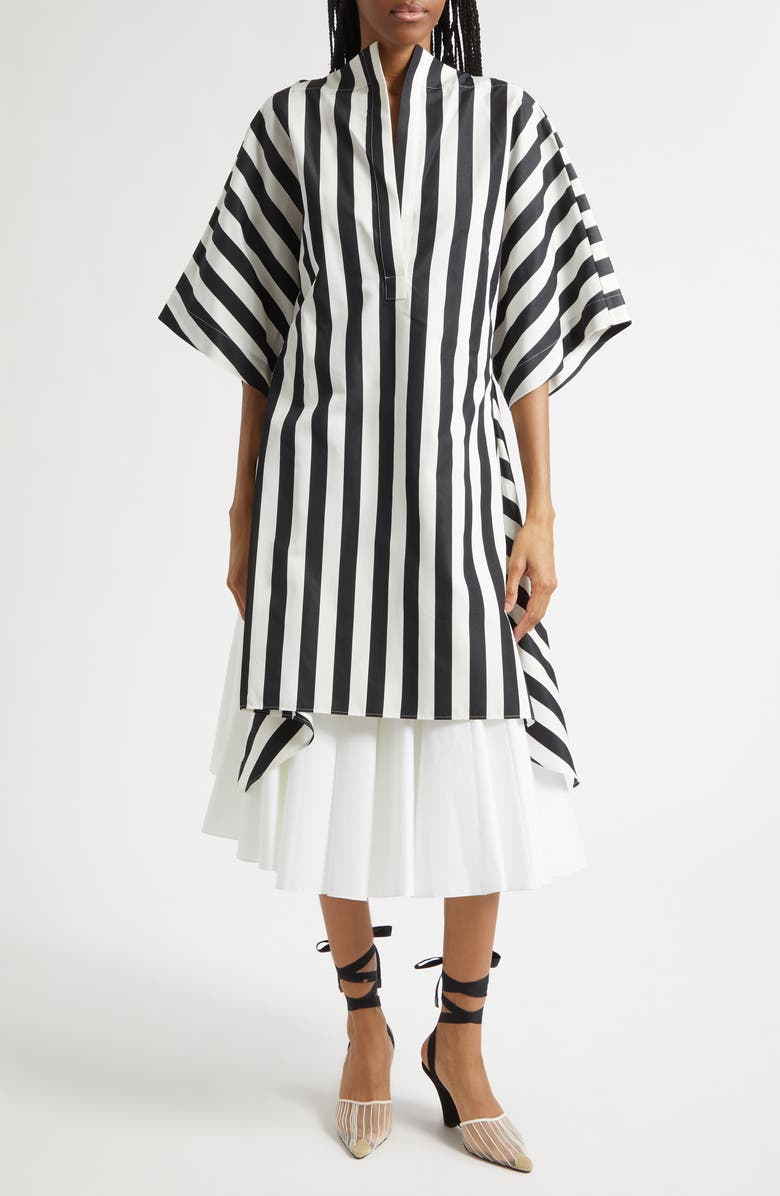 Jacquemus La Tunique Moisson Cotton & Silk Tunic, Main, color, Jacquard Medium Stripes