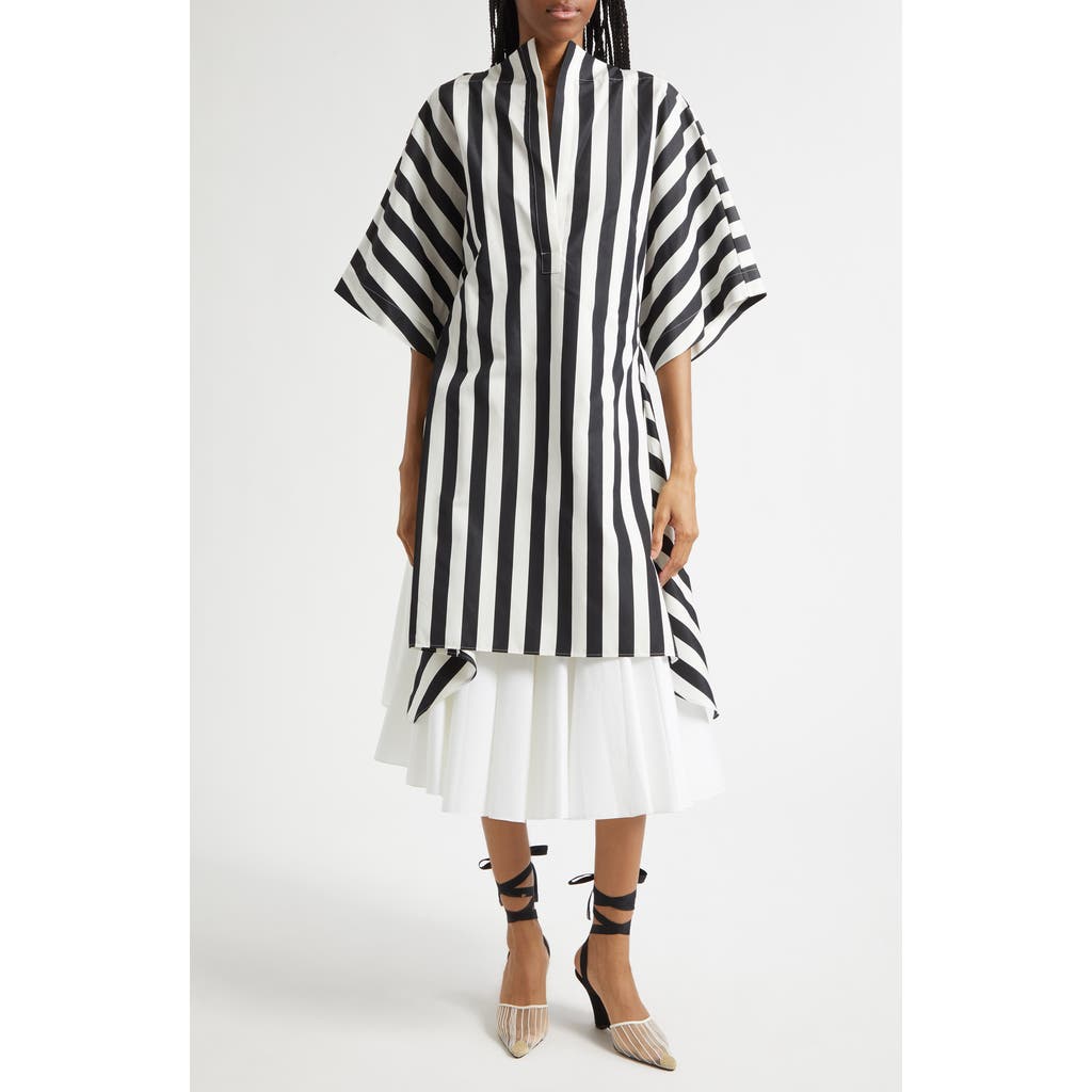 Jacquemus La Tunique Moisson Cotton & Silk Tunic in Jacquard Medium Stripes at Nordstrom, Size 40