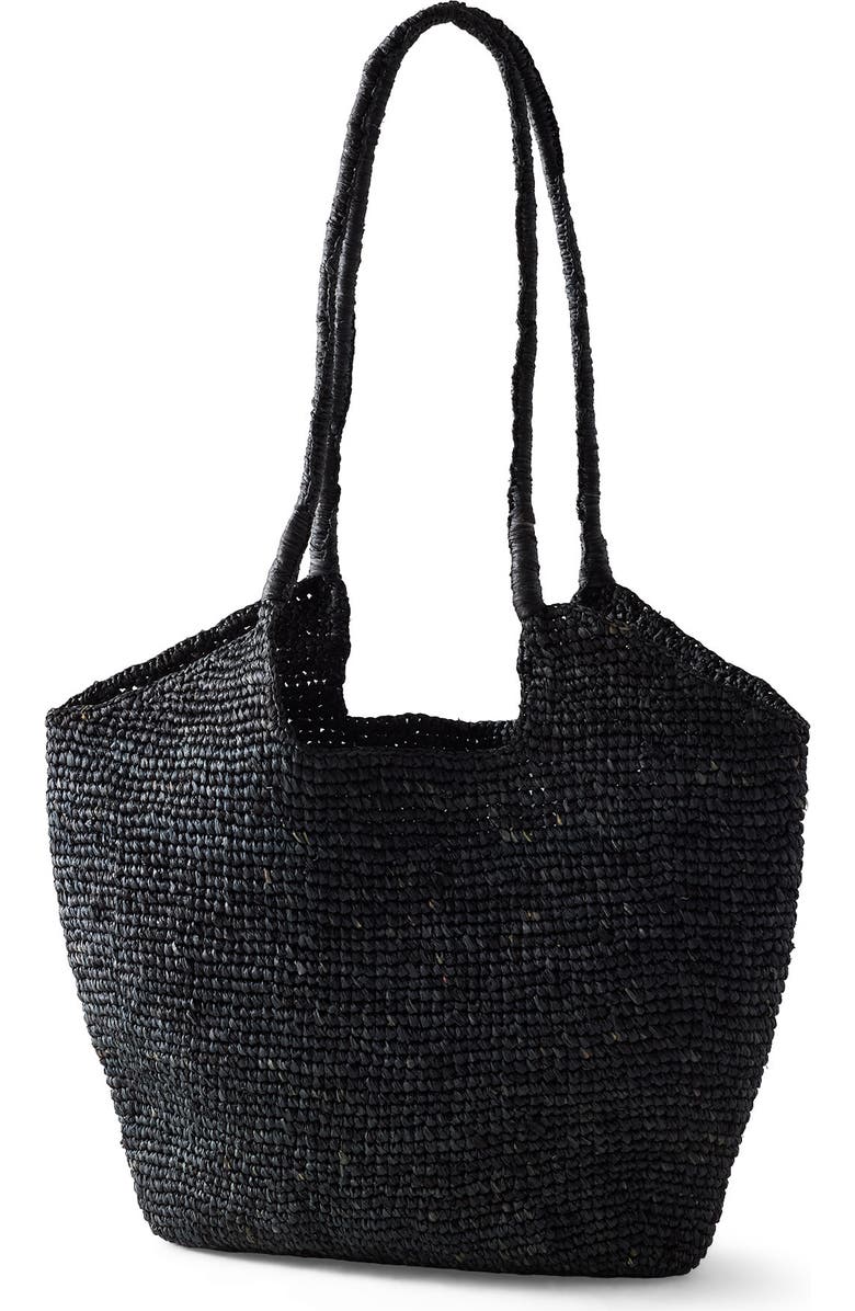 Haven Well Within Raffia Tote, Main, color, Black