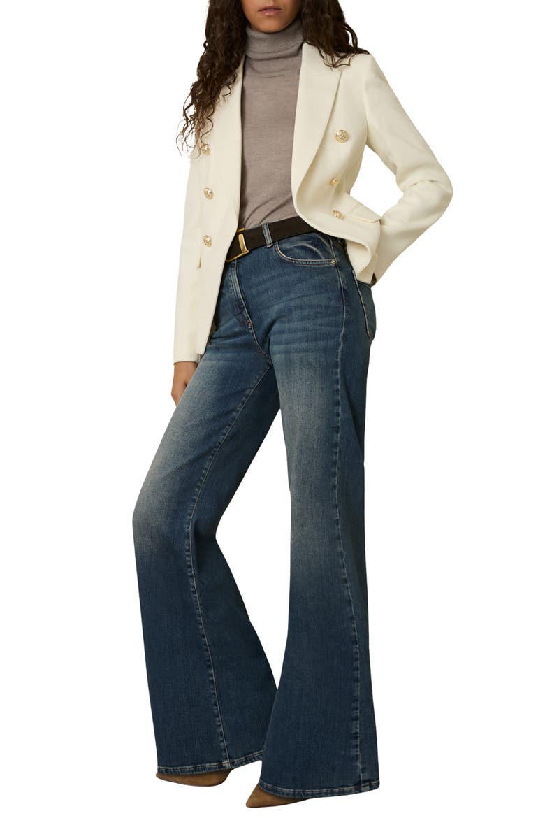 Tally Double Breasted Wool Blend Blazer, Alternate, color, WHITE
