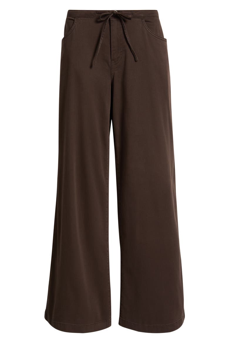 Stretch Twill Wide Leg Pants, Alternate, color, BROWN COFFEE