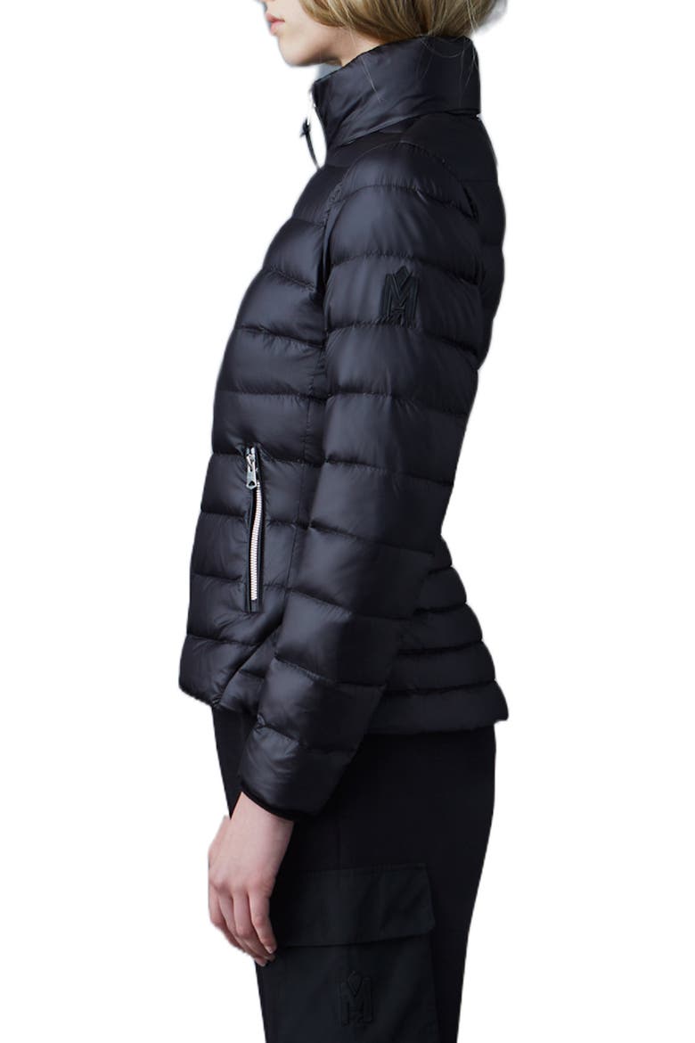 Wool Blend Coat with Leather Sleeves, Alternate, color, BLACK
