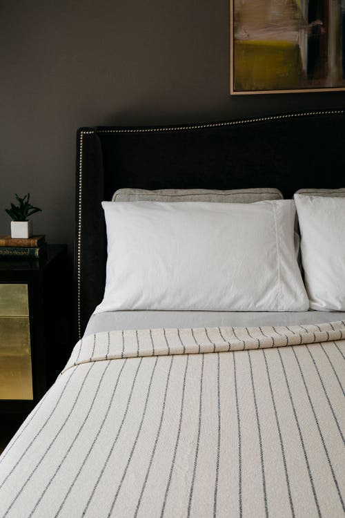 Evangeline Pinstripe Blankets In Blue