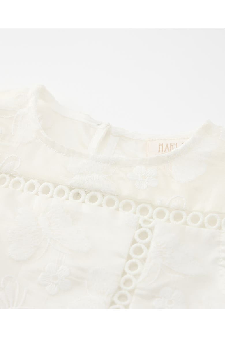 Alisha Frill Embroidered Mini Dress, Alternate, color, Creme