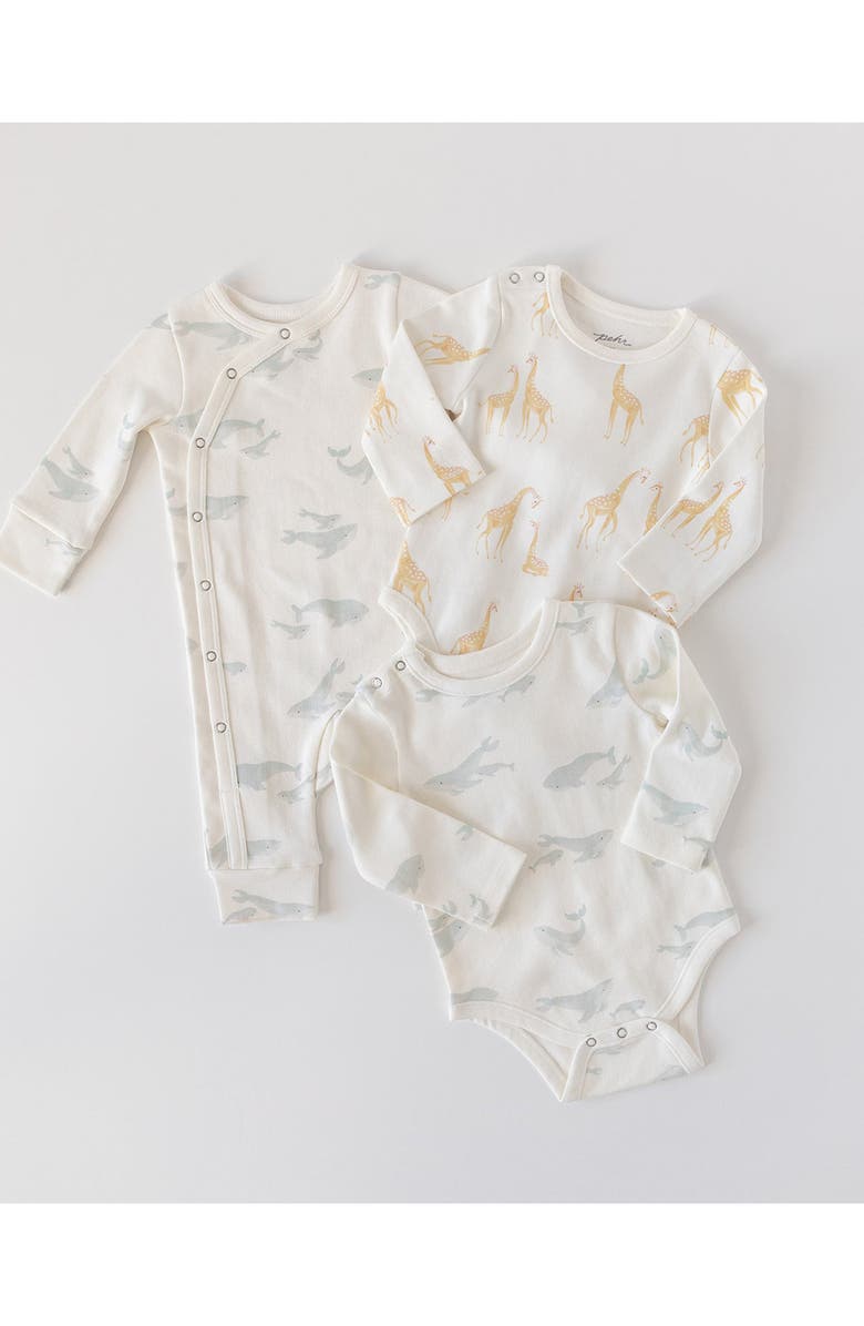 Pehr Follow Me Whale Print Organic Cotton Romper, Alternate, color, 