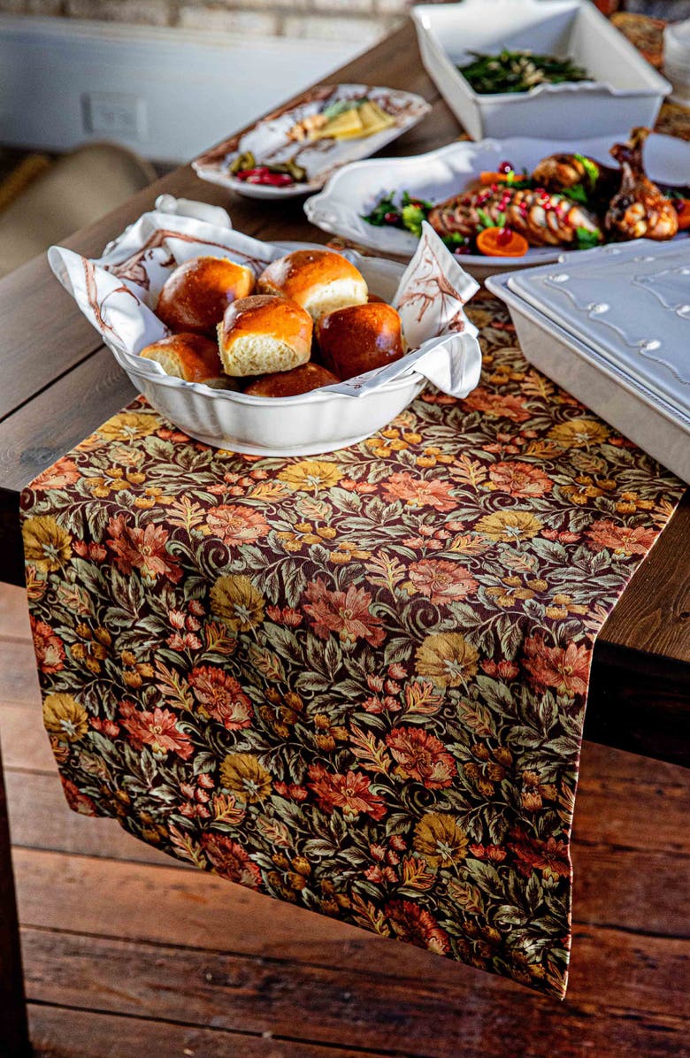 Juliska Willa Cotton Table Runner, Alternate, color, Amber