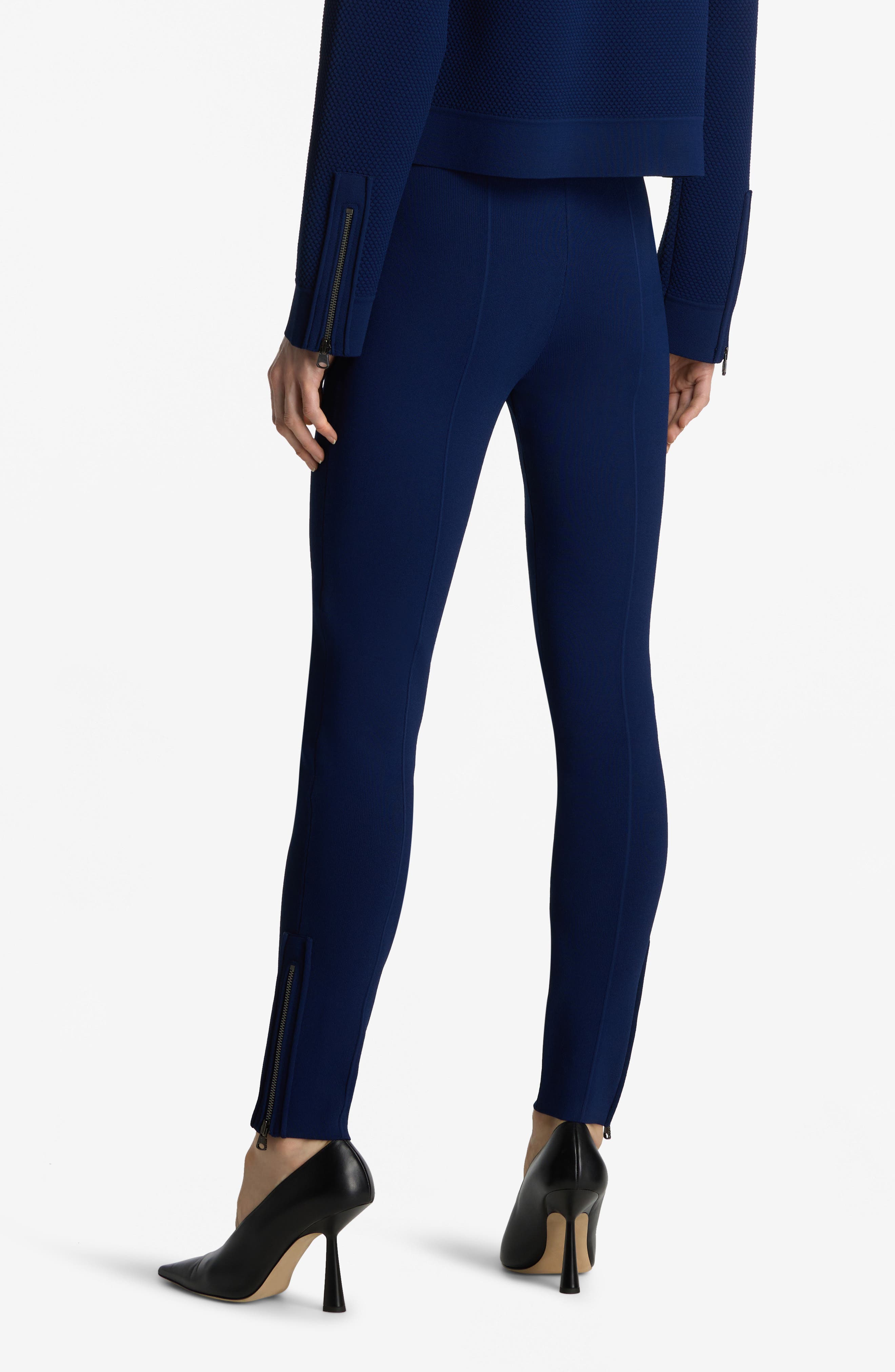 Pebble Texture Double Face Knit Pants - image 2