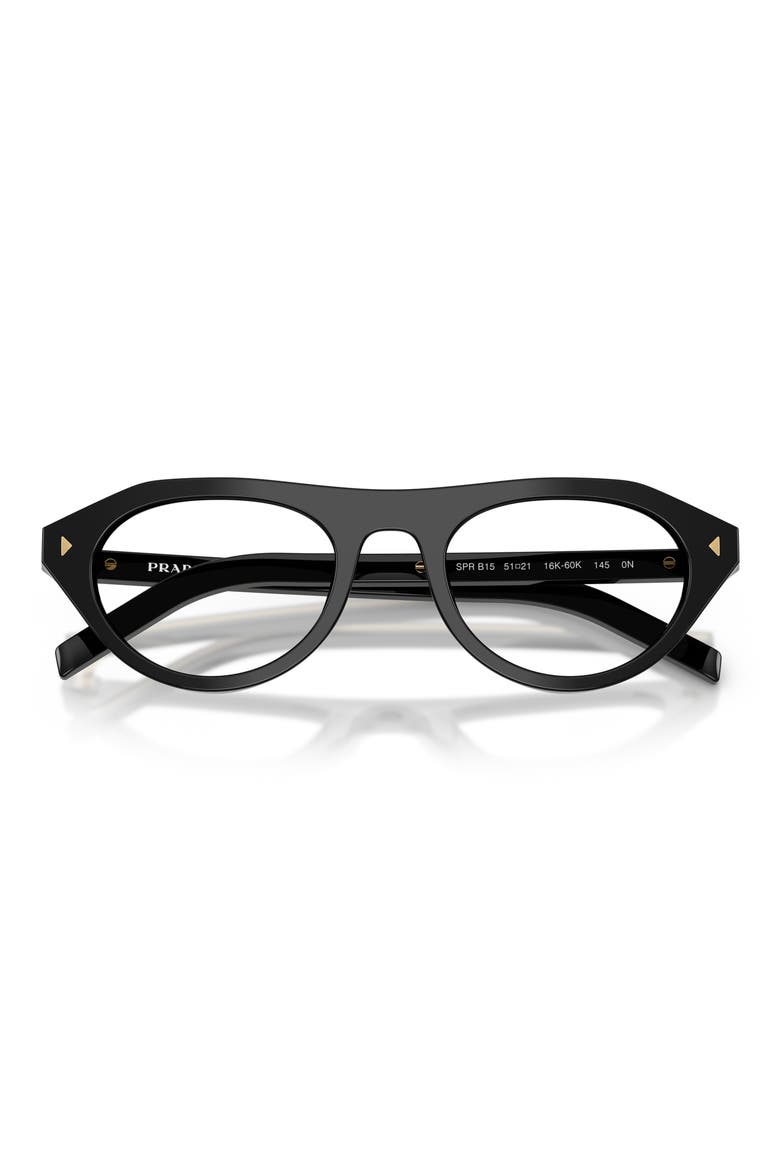 51mm Irregular Blue Light Blocking Glasses, Alternate, color, BLACK / CLEAR BLUE LIGHT