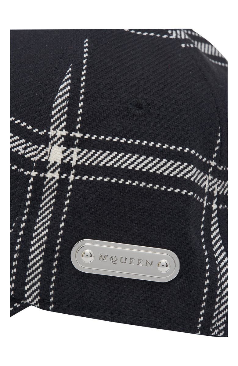 McQueen Check Logo Plate Baseball Cap, Alternate, color, 