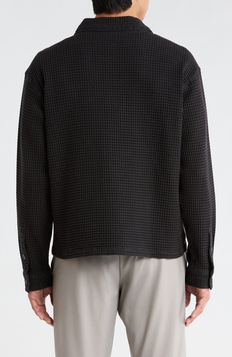 Brain Dead Waffle Knit Button-Up Shirt, Alternate, color, Black