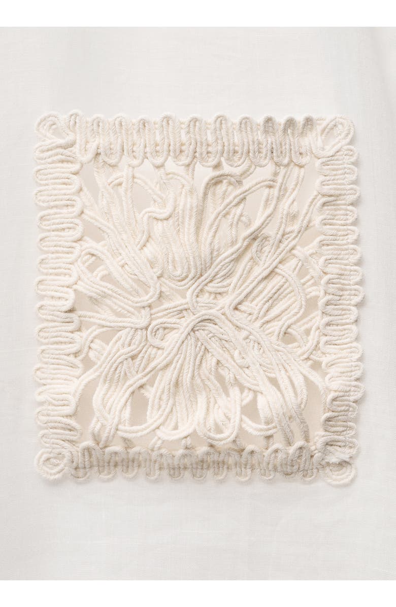 MANGO Embroidered Pocket Long Sleeve Woven Shirt, Alternate, color, 