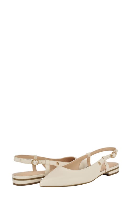 Tommy Hilfiger Vamina Slingback Pointed Toe Flat In Ivory