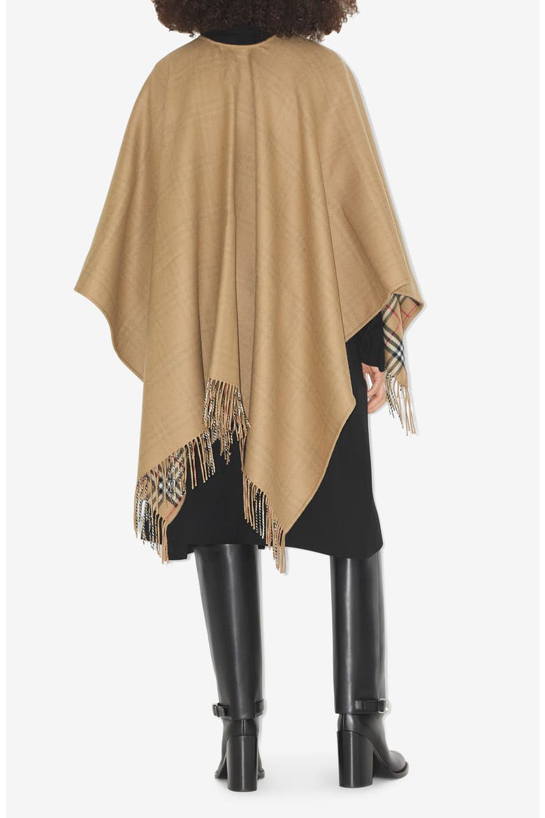 Vintage Check Wool Cape, Alternate, color, ARCHIVE BEIGE