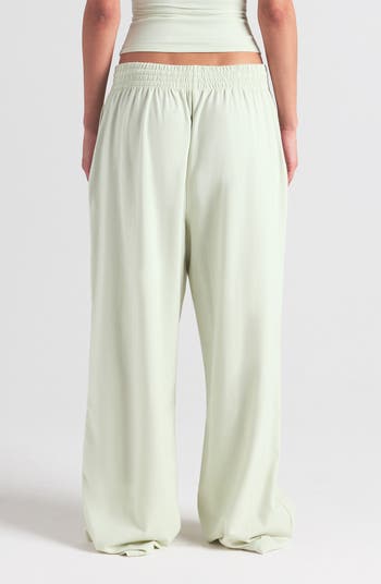 Cotton Blend Jersey Wide Leg Pants