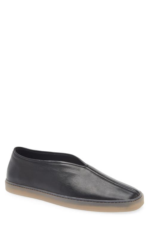 Lemaire Leather Low-top Sneakers In Black Bk999