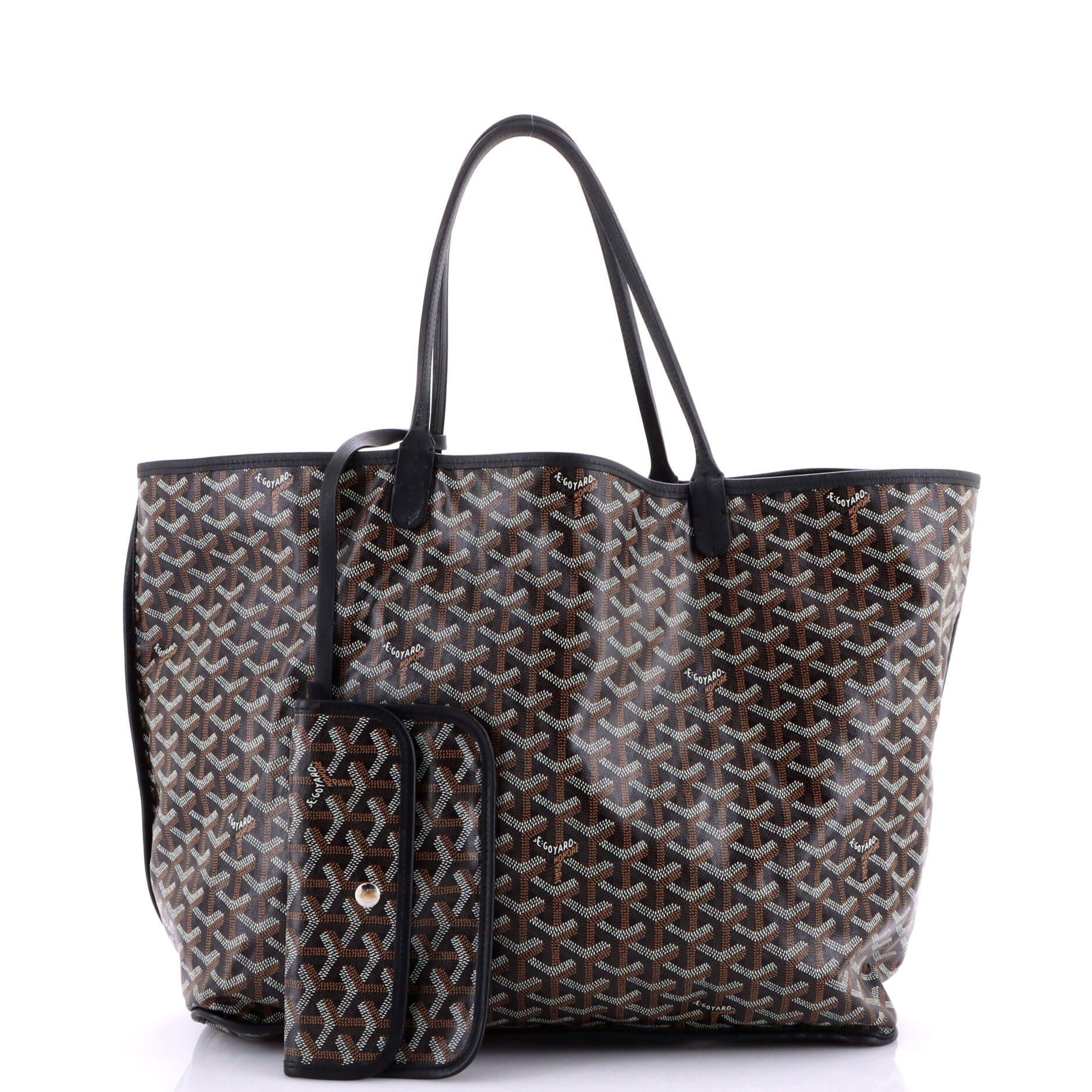 Pre-Owned Goyard Anjou Reversible Tote Coated Canvas GM, Alternate, color, Black