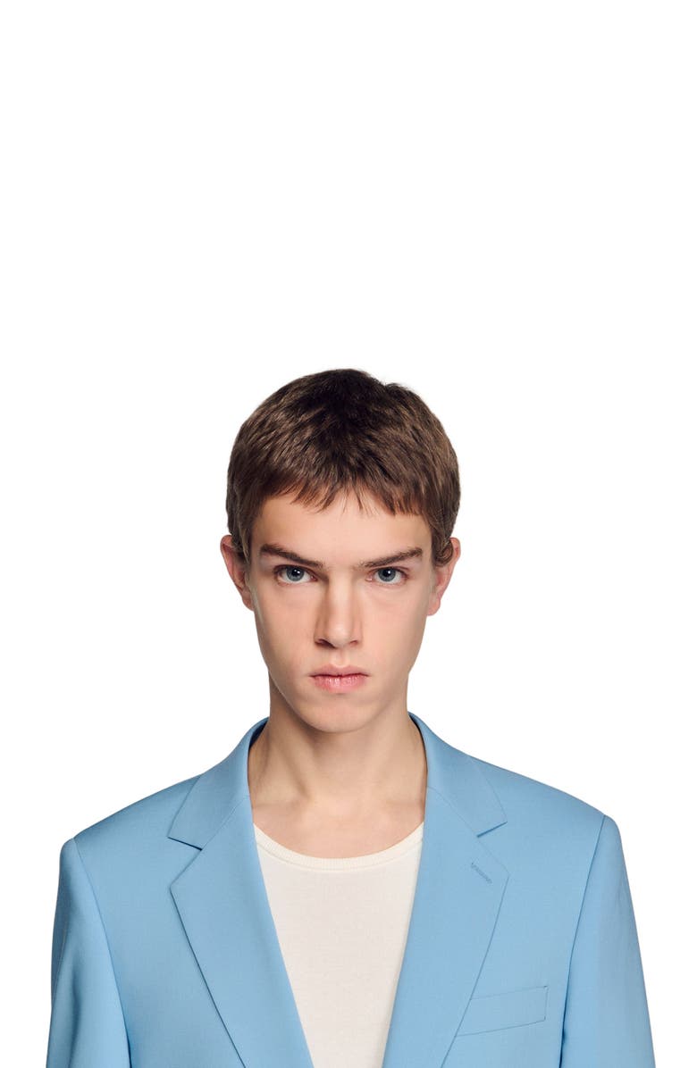 SANDRO Wool suit jacket, Alternate, color, Sky Blue