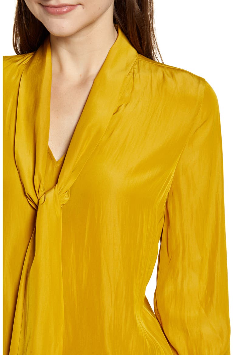 Tie Neck Top, Alternate, color, OLIVE ARROWWOOD