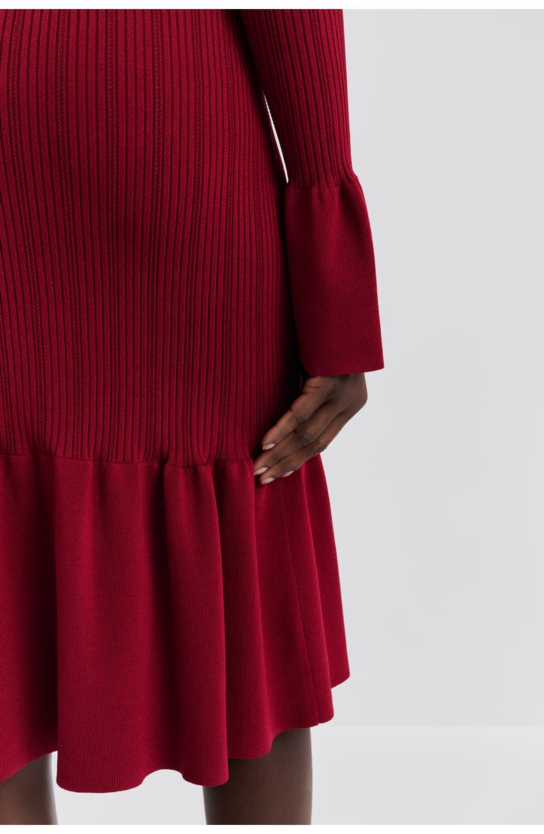 Malina Amalia High Neck Knitted Midi Dress, Alternate, color, Deep Red