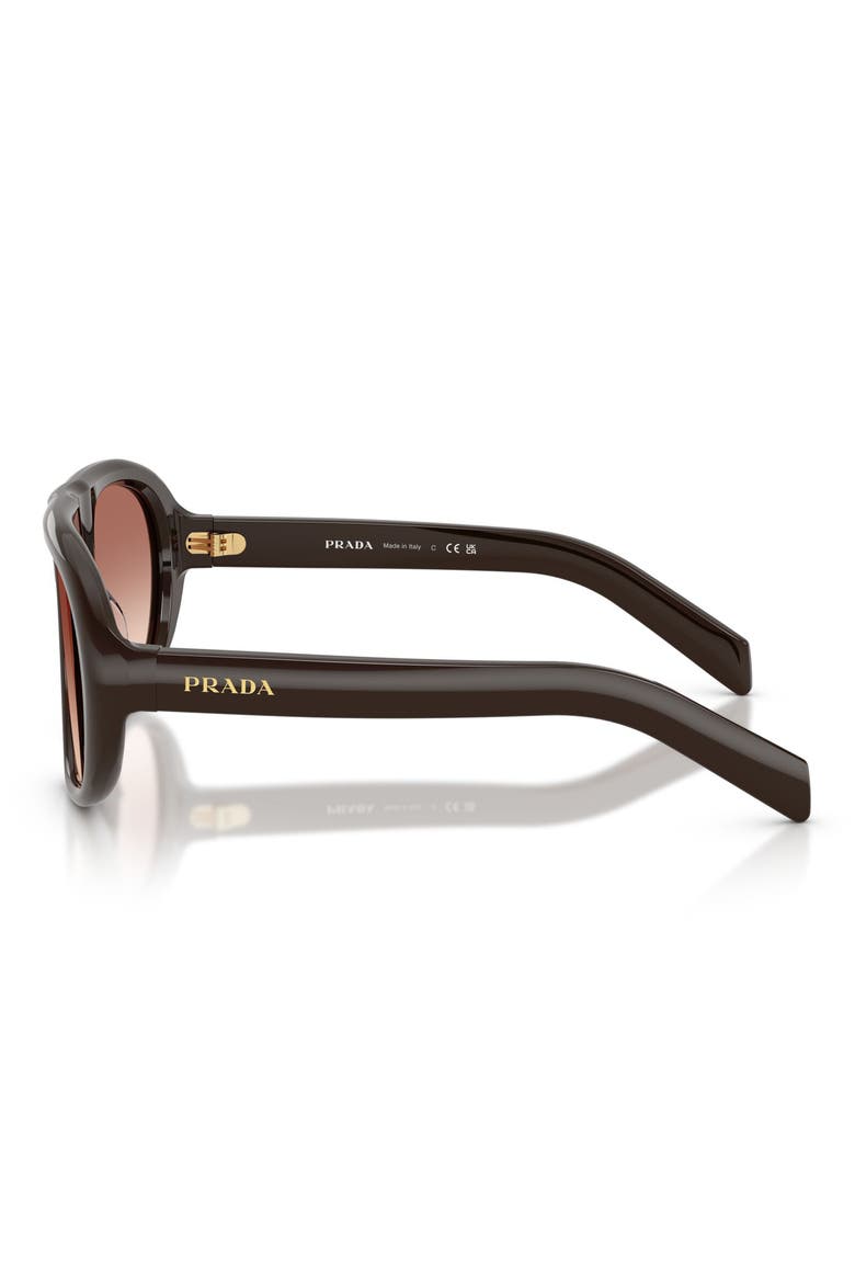 56mm Irregular Sunglasses, Alternate, color, CIGAR / LIGHT BROWN BORDEAUX