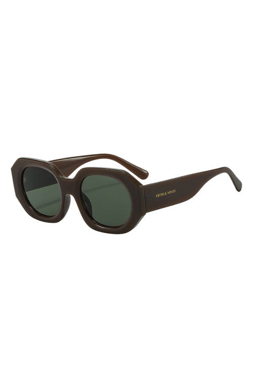 Fifth & Ninth Dixie 52mm Polarized Geometric Sunglasses In Brown